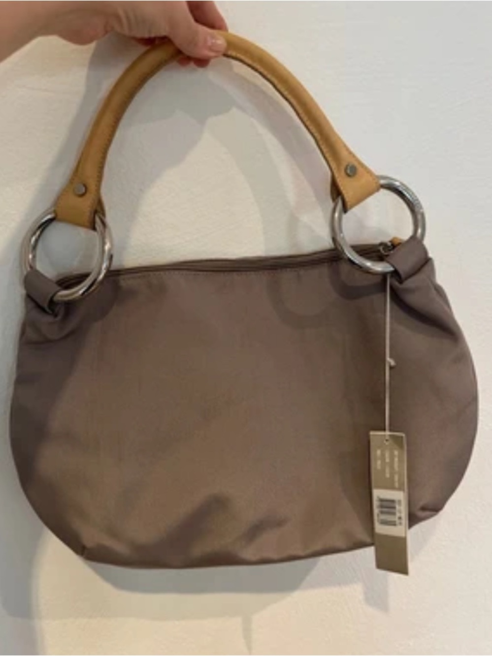 Sequoia Tan Leather Loop Key & Card Holder with Silver Ring